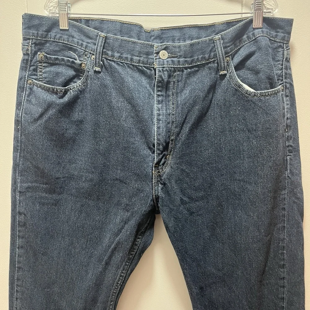 Levis 527 Modern Slim Fit Bootcut Jeans Mens 42x30 Dark‎ Wash Blue Denim